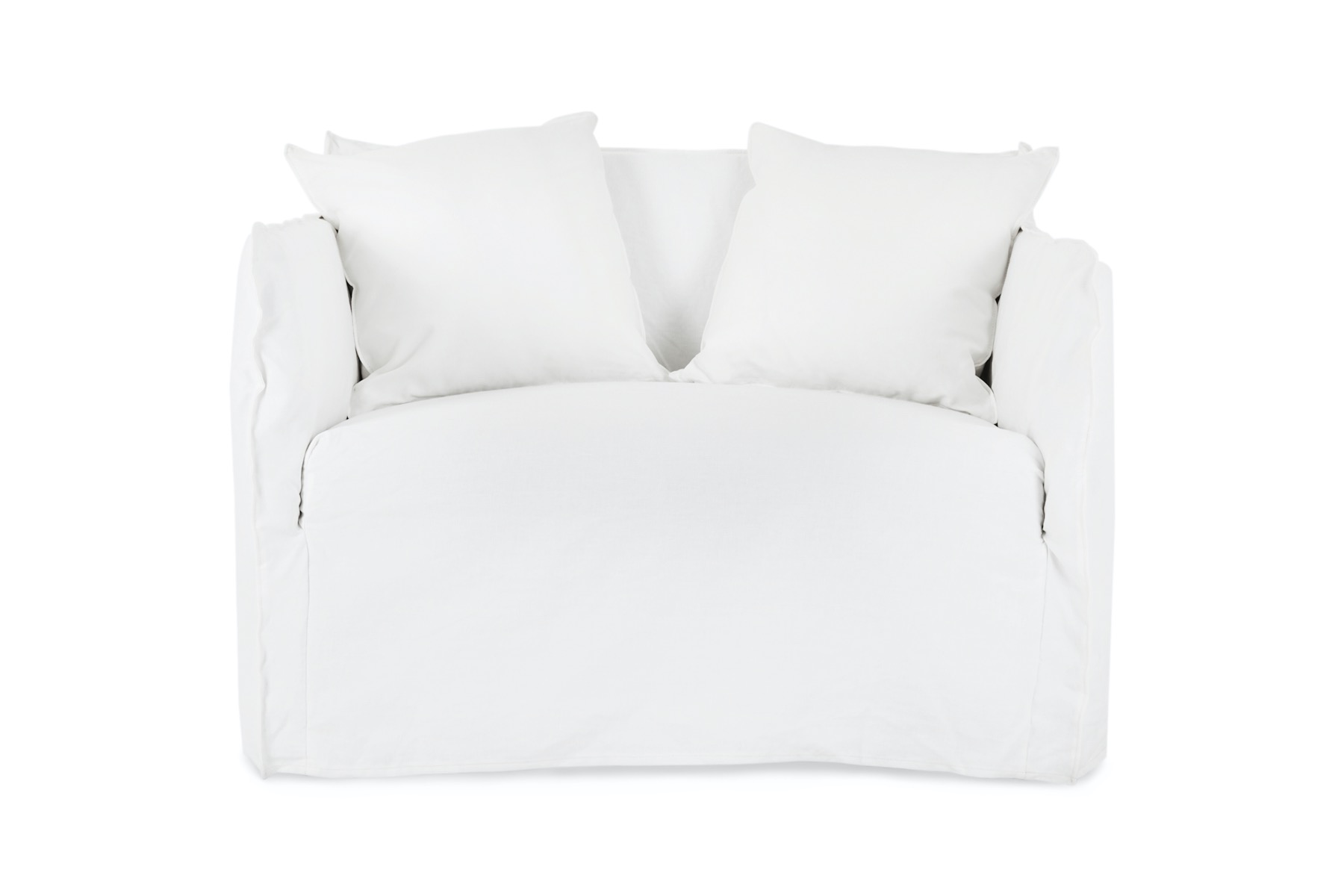 Bronte Coastal Love Seat Sofa, White Fabric, by Lounge Lovers by Lounge Lovers Style Sourcebook