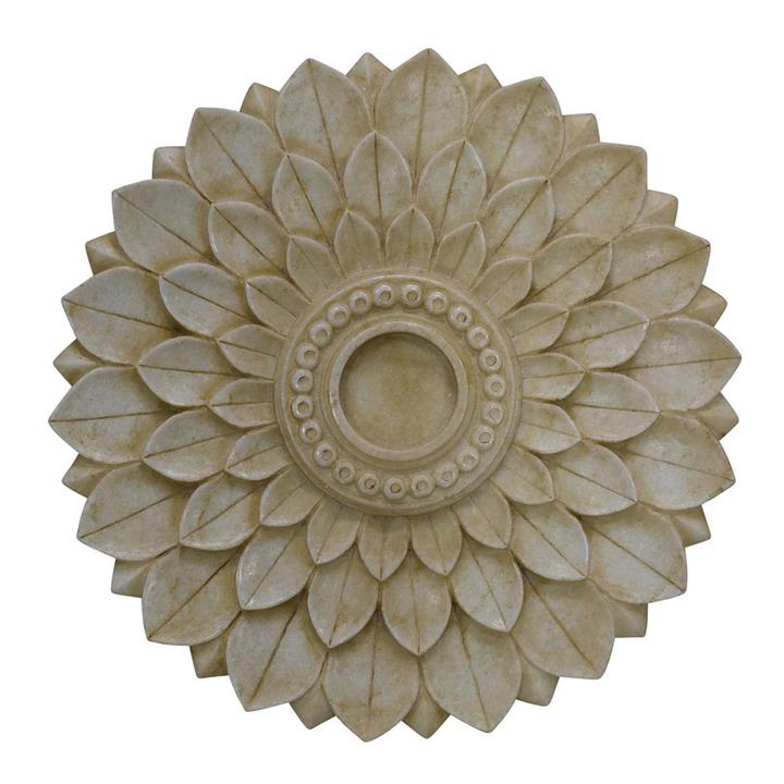 Yoshime Marble Lotus Candle Holder Dish, White by Florabelle Style