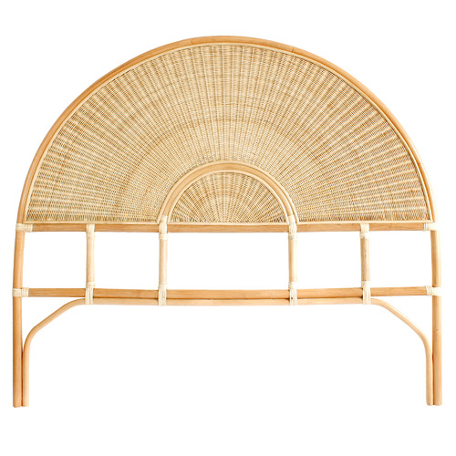 Natural Marianna Rattan & Wicker Bedhead Size King Single by Temple