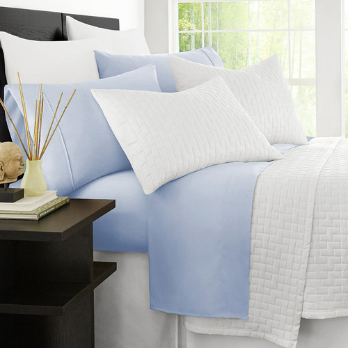 2000TC BambooBlend Sheet Set Size Double, Colour Steel Blue by