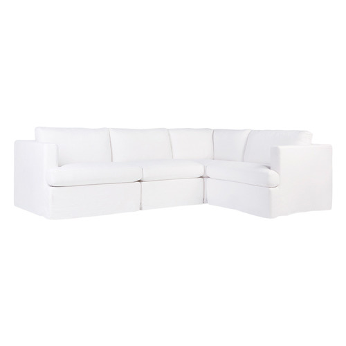 White Cohen 4 Seater Right LShape Modular Sofa by Temple & ster