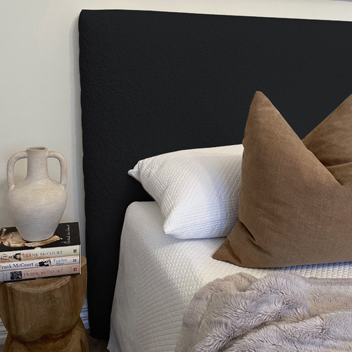 Arthur Boucle Bedhead Colour Charcoal, Size Queen by Temple & ster