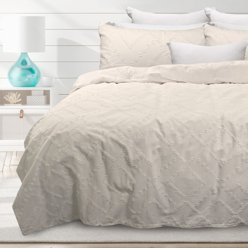 Dark Sand Gypsy Cotton Quilt Cover Set Size Queen by Temple & ster