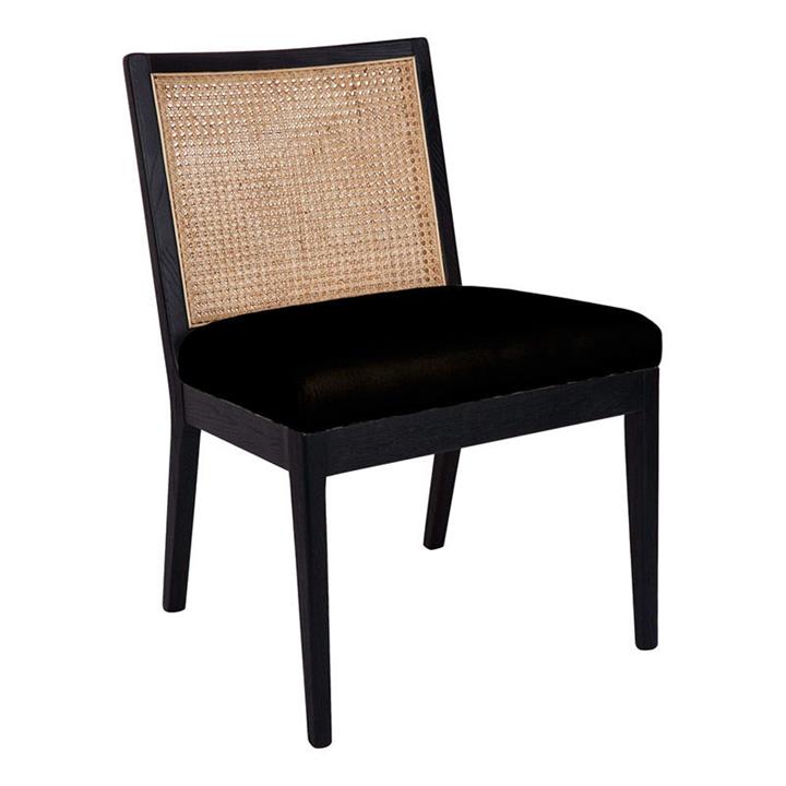 Kane Rattan Dining Chair in Black/White by CAFE Lighting & Living by