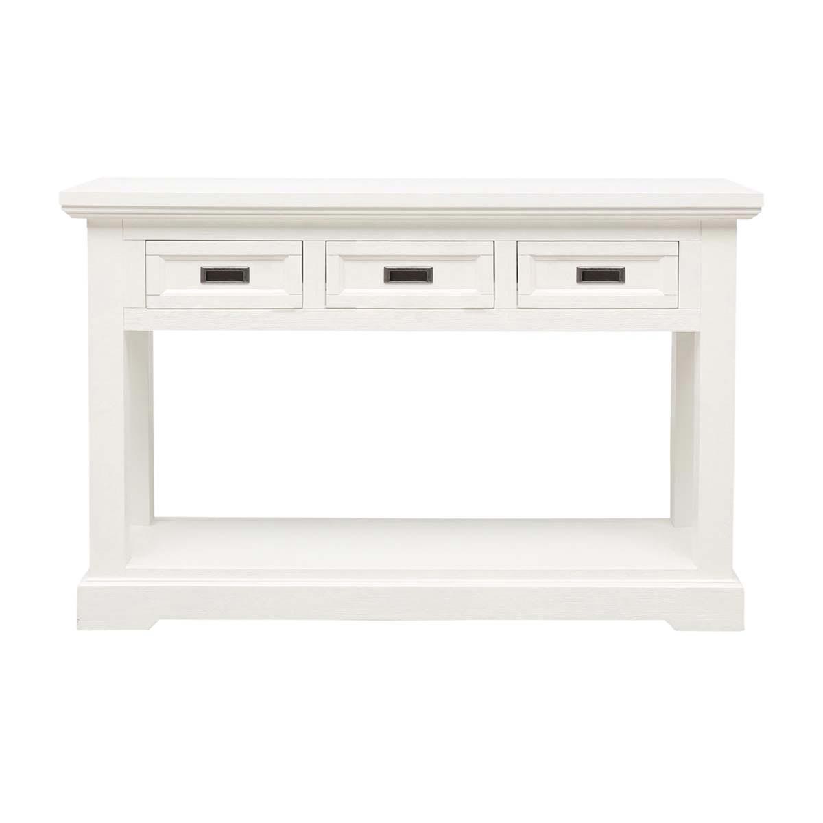 Hamptons Console Table 3 Drawer in White by OzDesignFurniture Style