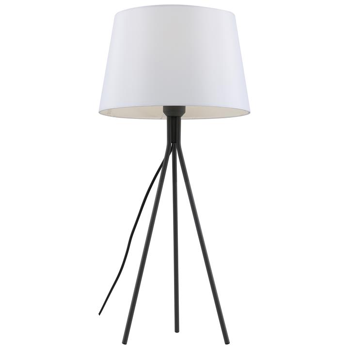 Anna Metal Tripod Base Table Lamp, Black / White by Telbix Style