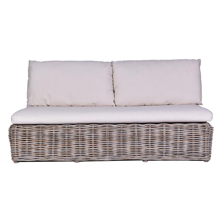 Sheffield Rattan & Linen 2 Seater Sofa in Light Brown by Alliance
