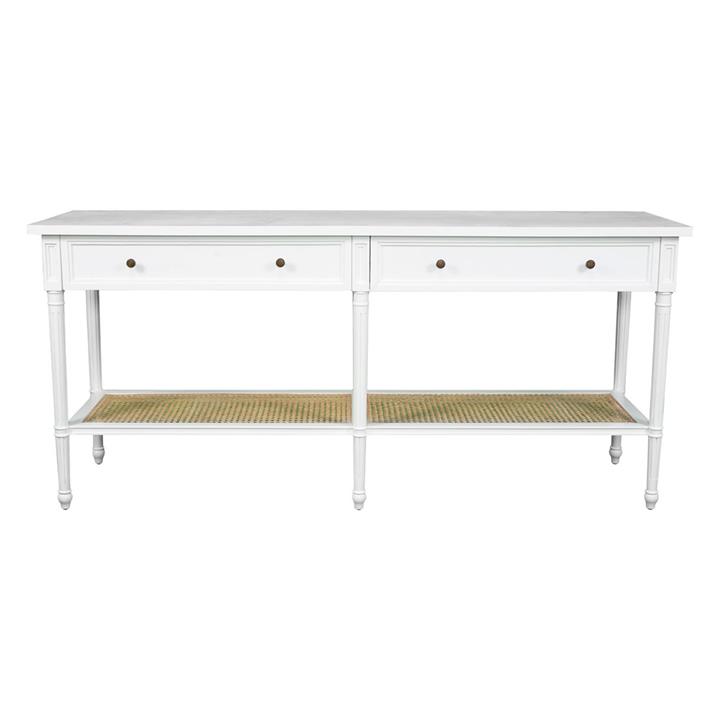 Hamilton 2 Drawer Console Table with Shelf in White by Abide Interiors
