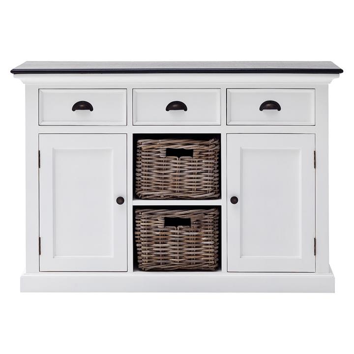 Halifax Sideboard with 2 Baskets in White/Brown by Nova Solo by Nova