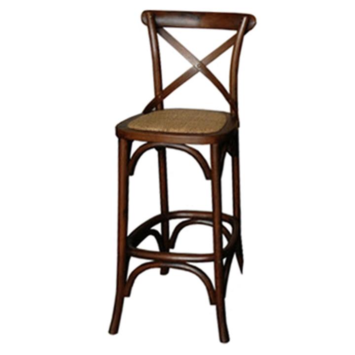 Boen Timber Cross Back Bar Stool, Antique Brown by Montego Style Sourcebook