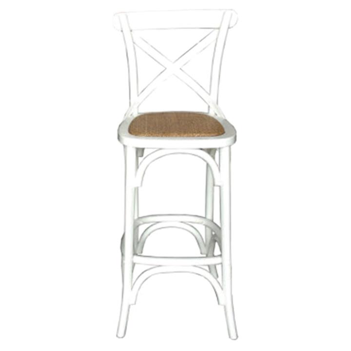 Boen Timber Cross Back Bar Stool, White by Montego Style Sourcebook