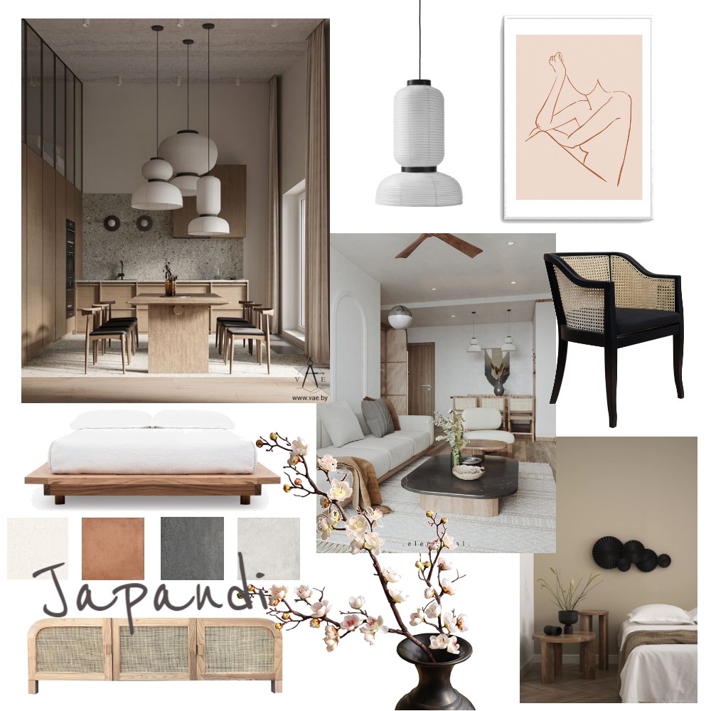 Module 3 Mood Board - Japandi Interior Design Mood Board by KGrima ...