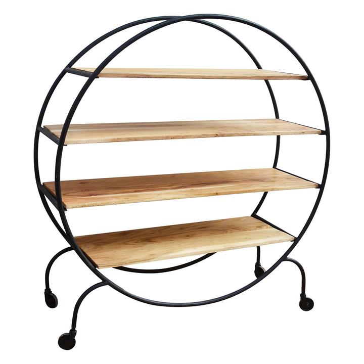 Circular Bookcase On Wheels in Black by Phil Bee Interiors by Phil Bee