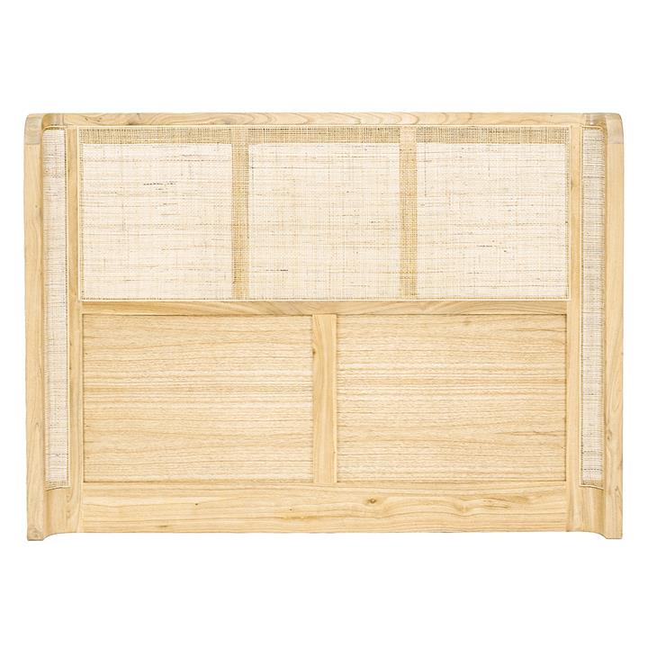 Navini White Cedar Timber & Rattan Bed Headboard, Queen by Ambience
