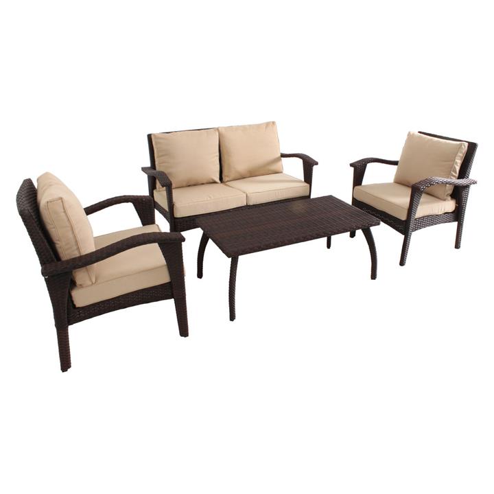Honolulu 4Piece Outdoor Lounge Set in Brown by Homeflex by Homeflex