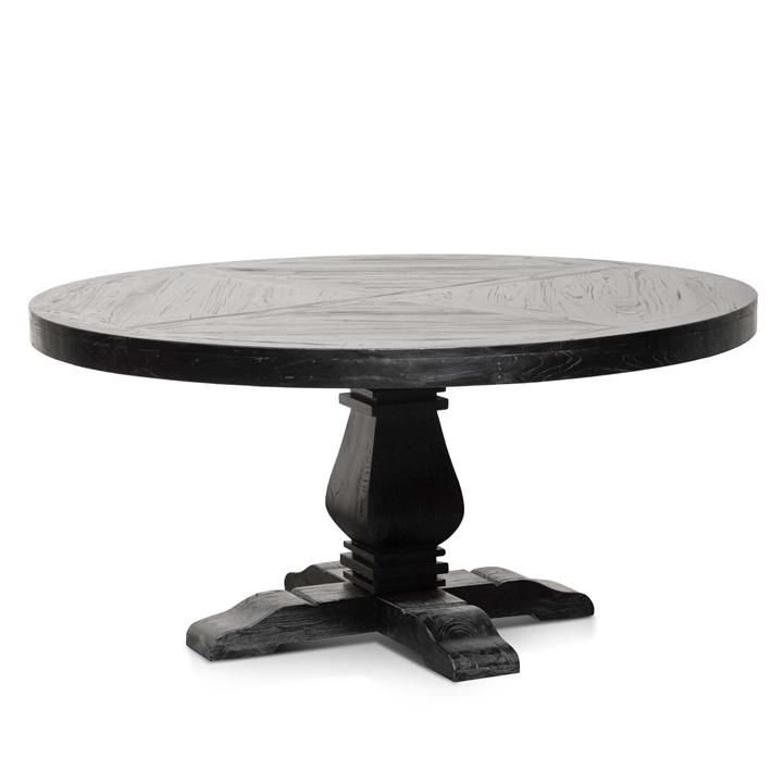 Kara 1.6m Round Dining Table Full Black by Interior Secrets