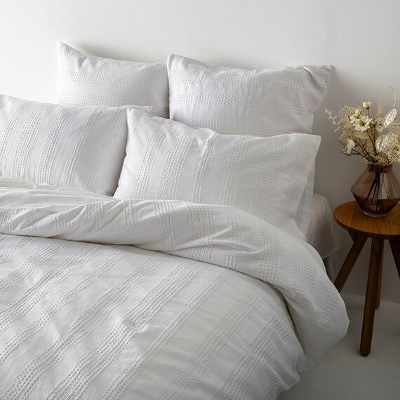 TIANNA Waffle Cotton Quilt Cover Set White by Freedom by Freedom