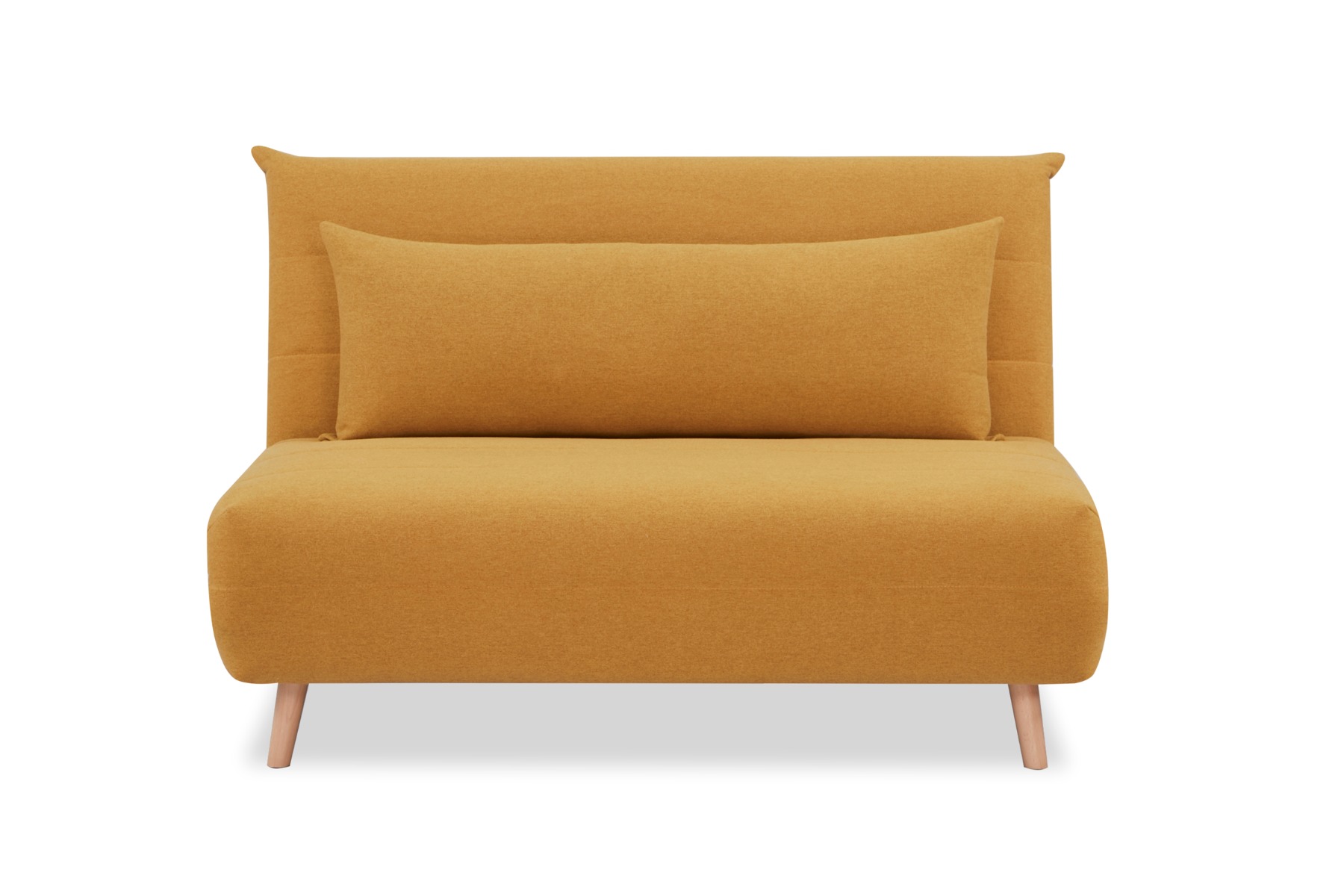 Modern 2 Seat Sofa Bed, Yellow Fabric, by Lounge Lovers by