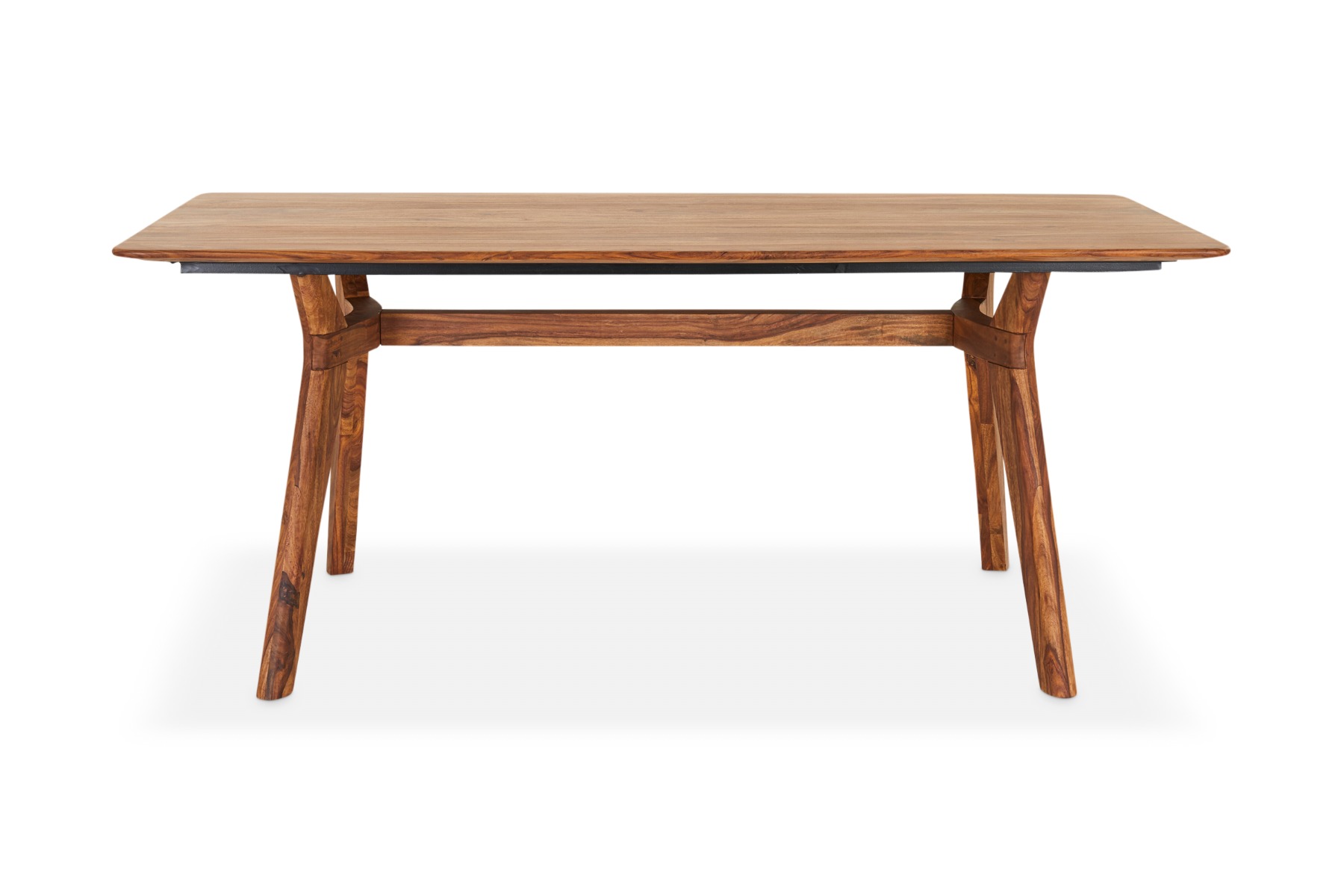 Ellis Mid Century Dining Table, Brown Solid Sheesham Wood, by Lounge