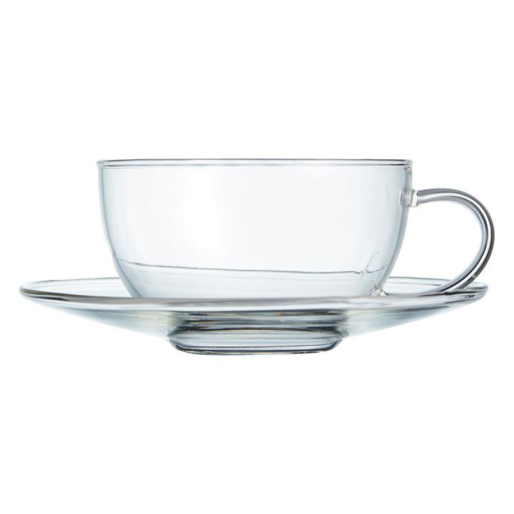 Brew Glass Tea Cup & Saucer in Light Brown by Salt & Pepper by Salt