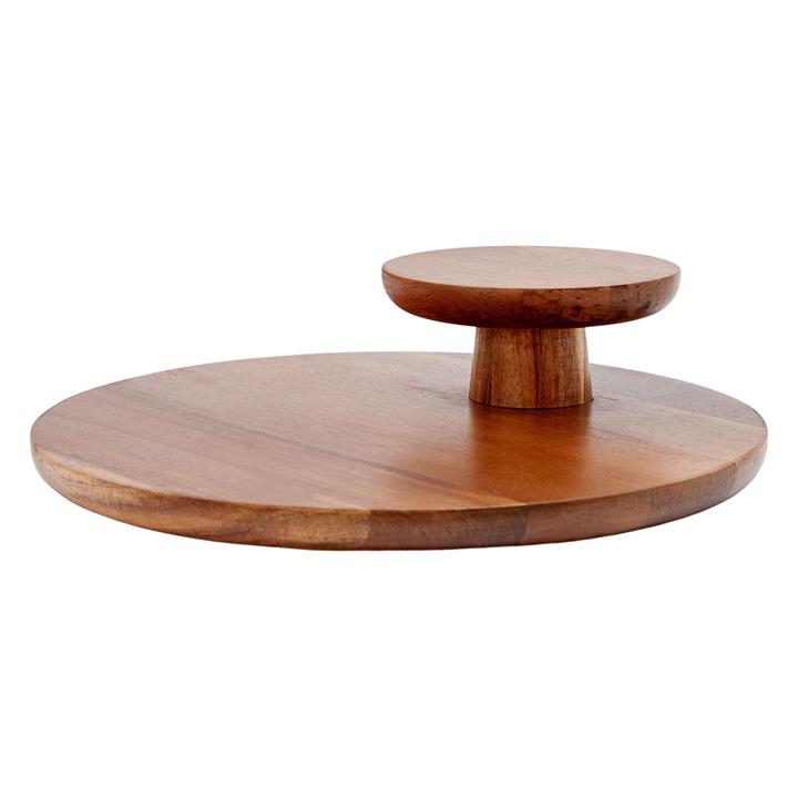 Provedore Round Tiered Timber Stand in Light Brown by Salt & Pepper by