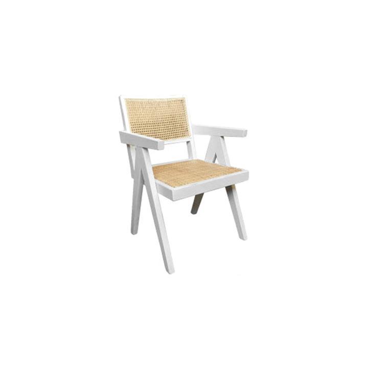 Maron Timber & Rattan Carver Dining Chair, White by Montego Style