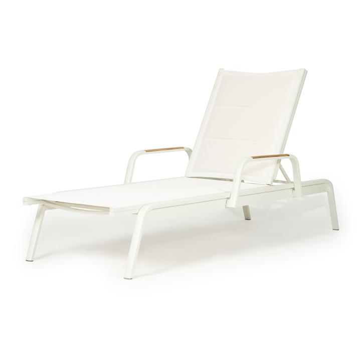 Marlo Metal Outdoor Sun Lounger, White by Ambience Interiors Style