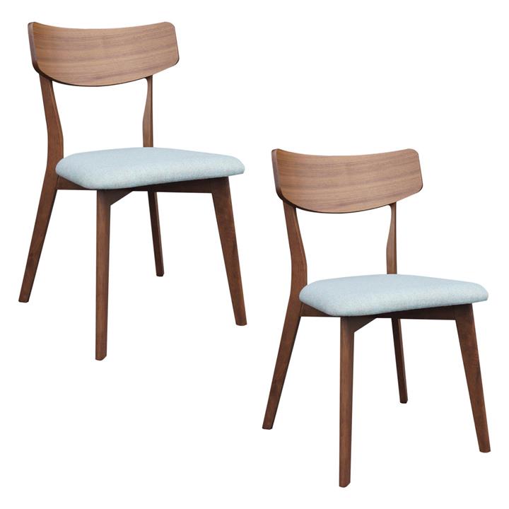 Alva Set of 2 Wooden Dining Chairs in Walnut by HEQS by HEQS Style
