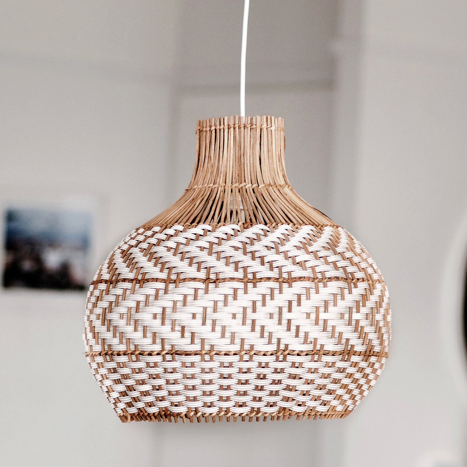 Bondi White Rattan Pendant Light by Ivory & Deene Style Sourcebook
