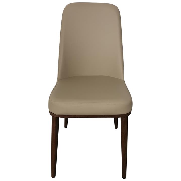 Walden Faux Leather Dining Chair, Beige / Walnut by OZWorld Style