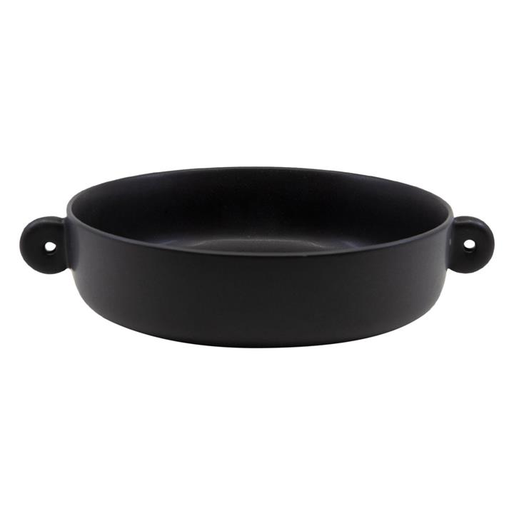 Osaka DoubleHandle Stoneware Serving Bowl in Black by Salt & Pepper by