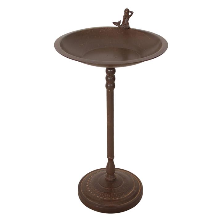 Mermaid Accented Bird Bath in Brown by The Complete Garden by The