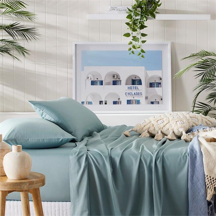 Home Republic Bamboo Cotton Bedlinen Blue Grey Queen Extra Depth Blue Grey SS Bluegrey By