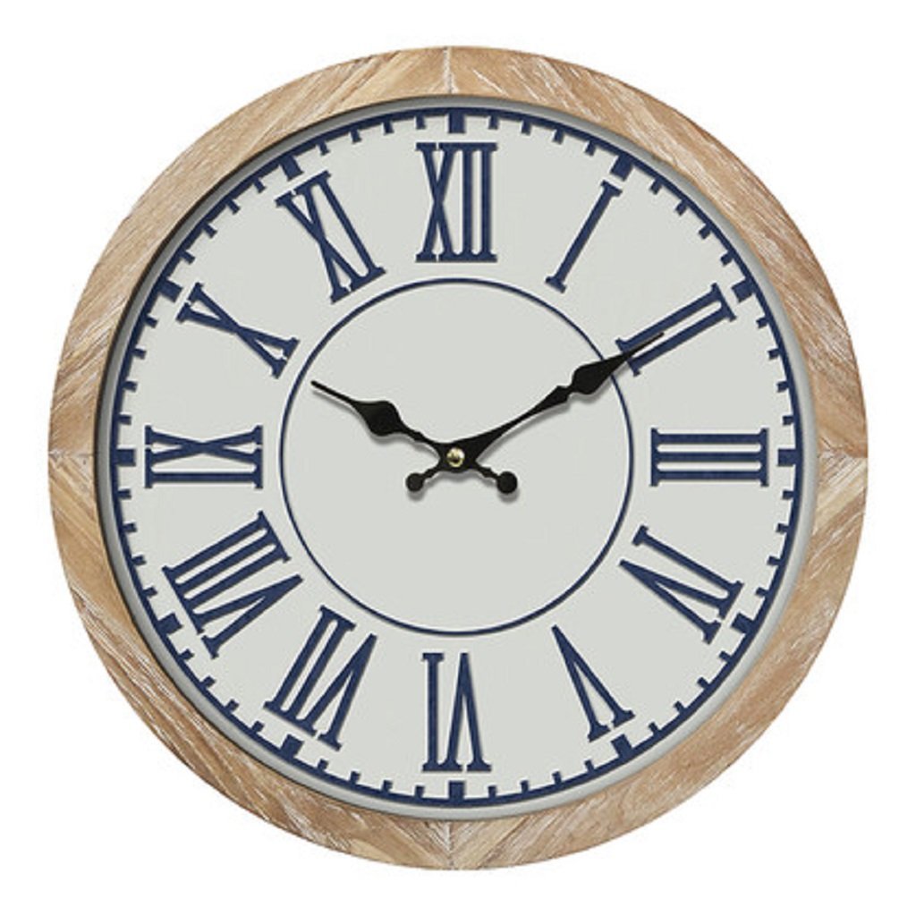 60 cm Hamptons Blue and White Wall Clock Large by Beautiful Home