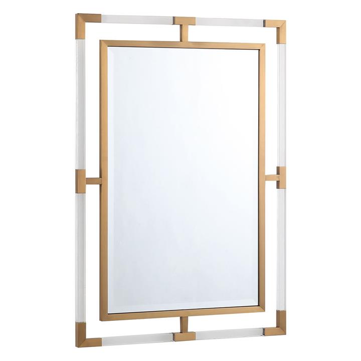 Andros Rectangular Wall Mirror in White/Gold by Future Classics