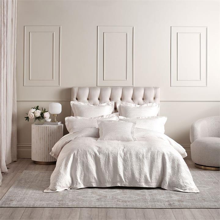 Winston Quilt Cover Set Size Queen in Gold by Grace by Linen House by