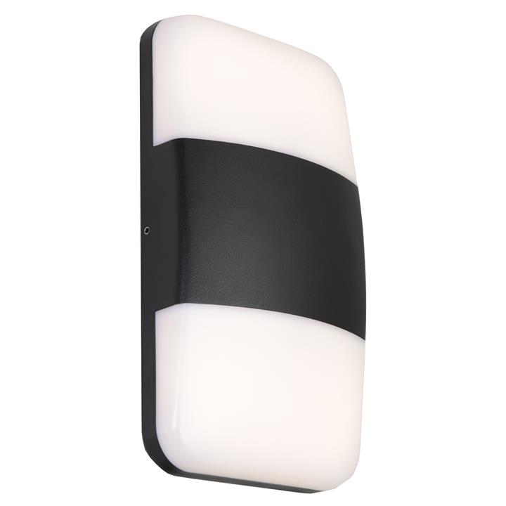 Umina IP44 LED Exterior Wall Light, 10W, Black by Cougar Lighting