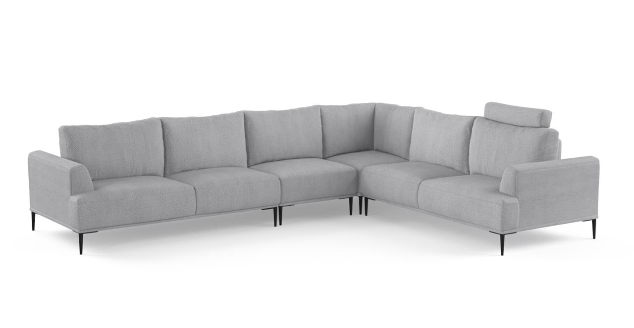 Como Motion 6 Seater Modular Corner Sofa Gainsboro Grey Gainsboro Grey