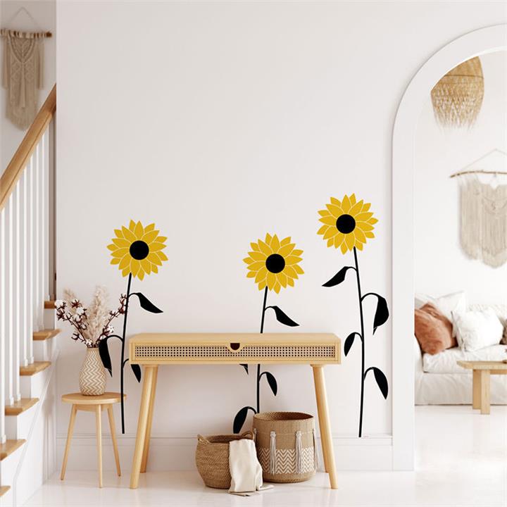 Sunflower Wall Decal in Yellow by Vinyl Design by Vinyl Design Style