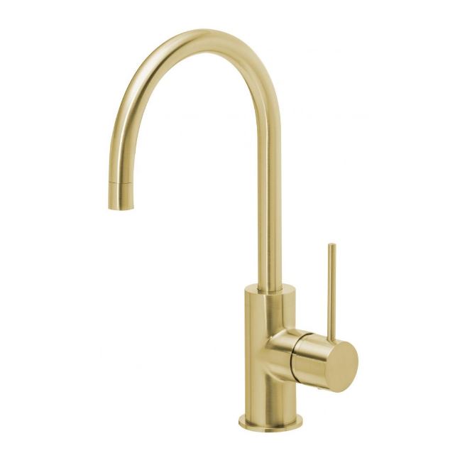 Phoenix Vivid Gooseneck Mixer Brushed Brass by PHOENIX Style Sourcebook