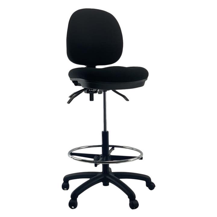 Daze Wide Seat Back Drafting Office Chair with Footrest Size Medium in
