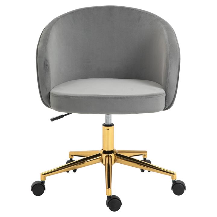 Liz Velvet Fabric Office Chair, Grey by Emporium Oggetti Style Sourcebook
