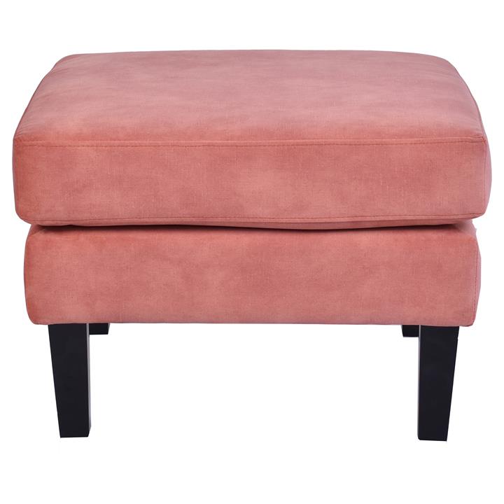 Derry Velvet Fabric Ottoman / Footstool, Pink by Affinity Furniture