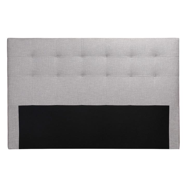 Zula Button Tufted Bed Head Size Queen in Grey by Living by Design by