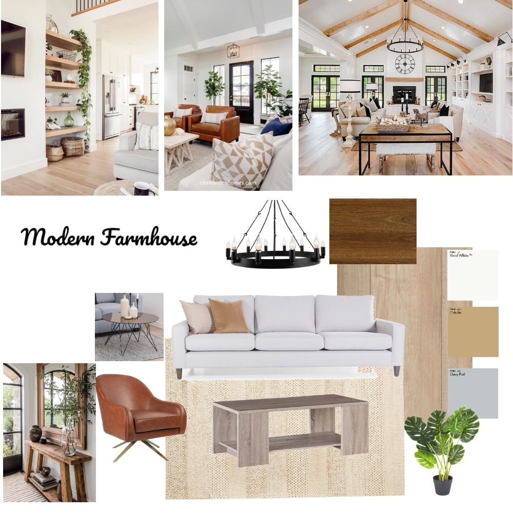 Modern Farmhouse Mood Board Interior Design Mood Board by dahlyadesign ...