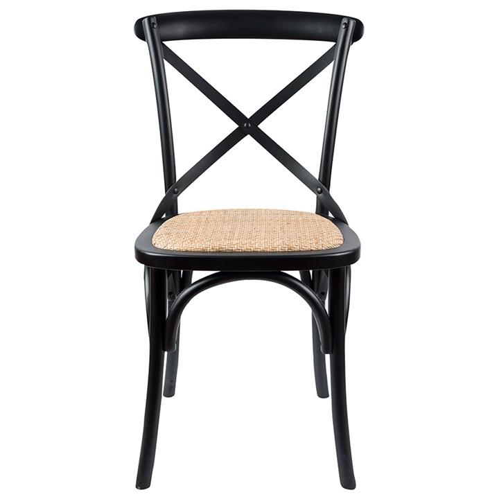 Salhouse Birch Timber Cross Back Dining Chair, Black by Dodicci Style