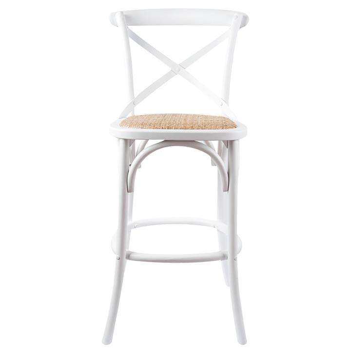 Salhouse Birch Timber Cross Back Counter Stool, White by Dodicci