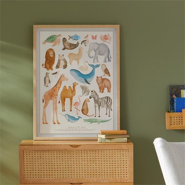 Adairs Kids Animals of the World Wall Art World'Sbes by Adairs Kids