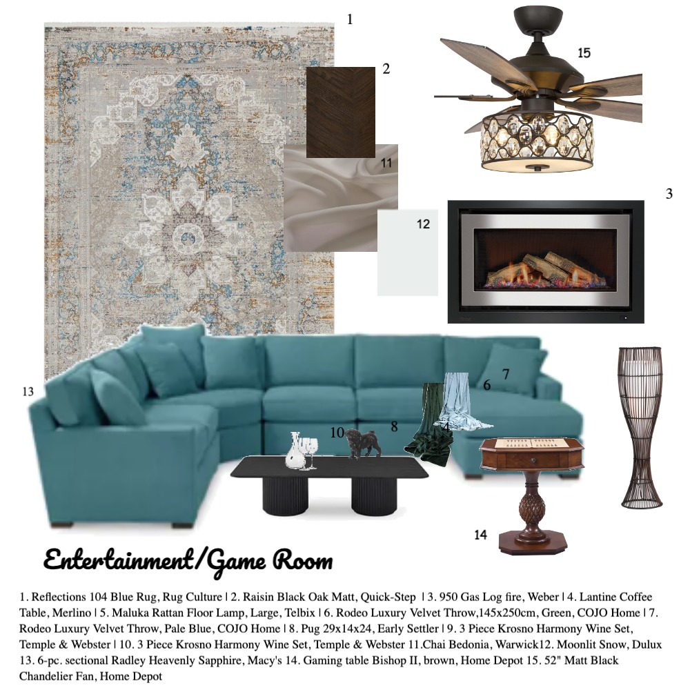 Entertainment/Game Room Interior Design Mood Board by Capozzi - Style ...