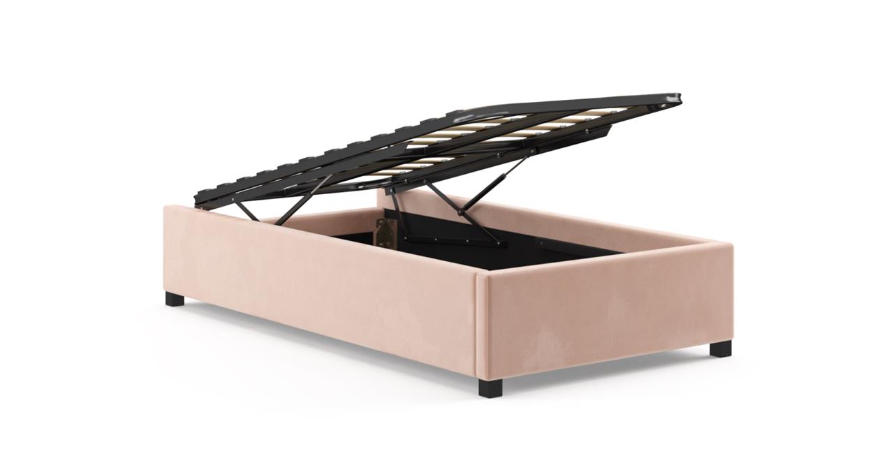 Single Size Upholstered Gaslift Bed Base Mojave Rose by Brosa Style